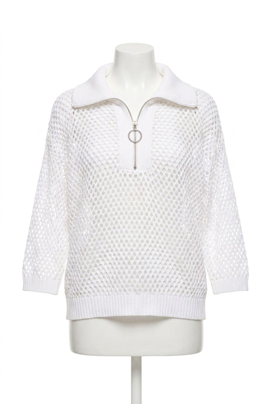 NEW JOSEPH RIBKOFF zip sweater in white